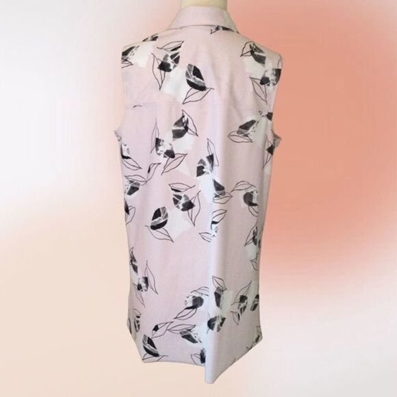 Alfani Sleeveless Pink Leaf Pattern‎ Tunic S - Picture 6 of 10